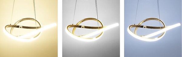 Lampă de tavan suspendată cu inel modern + telecomandă APP390-CP Gold