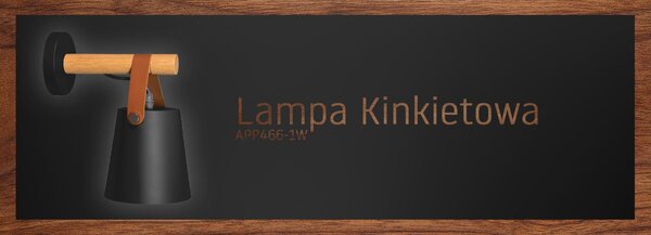 Lampă de perete din metal cu dungi negre APP466-1W Negru