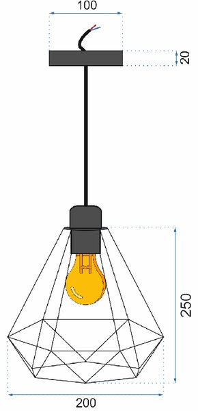 LAMPA SUSPENDABILA DIAMANT Light Gold 392197