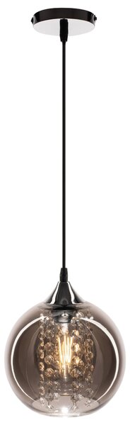 Toolight Toollight - Lampă suspendată din sticlă cu cristale APP600-1CP, negru, OSW-09672