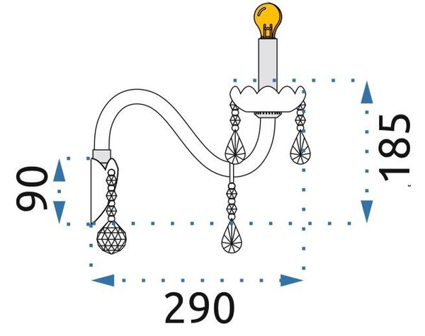 Lampă de perete din cristal 300757