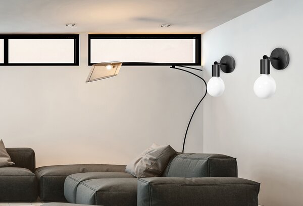 Lampă de perete din metal Mat negru 392205