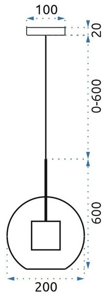 Lampa SUSPENDABILA din sticla Auriu loft APP554-1CP 20cm