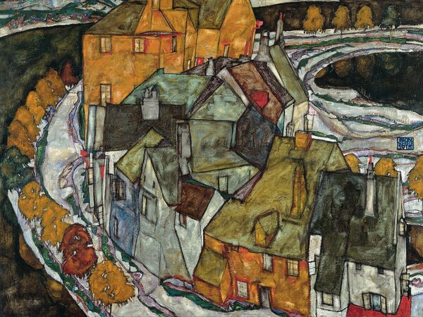 Reproducere Island City (Crescent of Houses) - Egon Schiele, (40 x 30 cm)