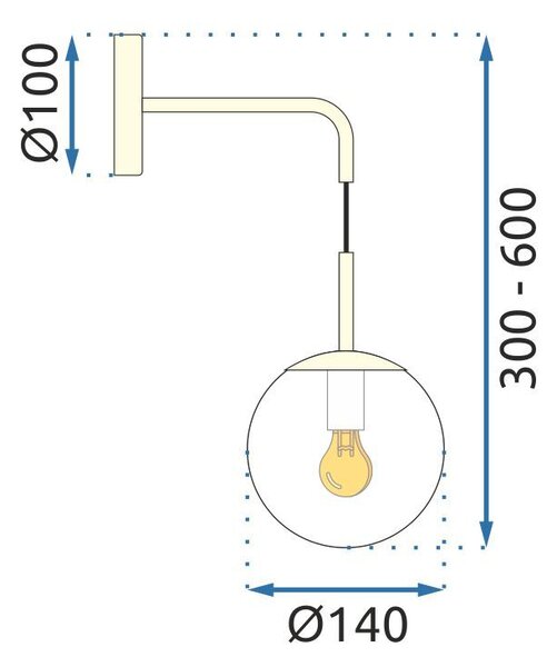 Lampa de perete din sticla Gold APP685-1W