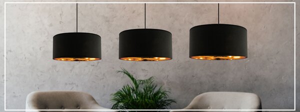 Lampă suspendată Negru Auriu 36cm APP619-1CP