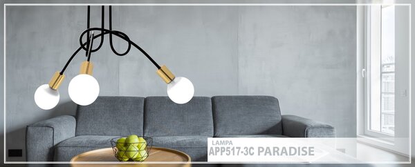 Lampa Paradise 3 Black Gold APP517-3C