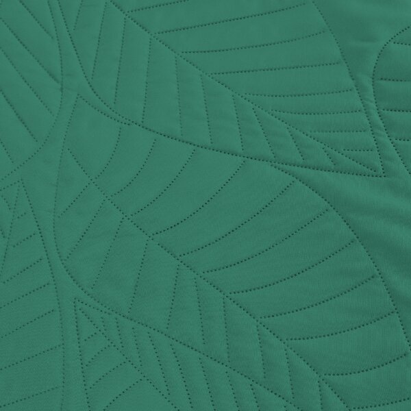Cuvertura verde pentru pat cu model LEAVES Dimensiune: 170 x 210 cm