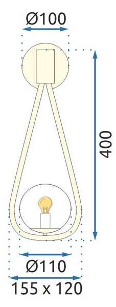 LAMPA de perete APLICA din sticla Sfera GOLD APP603-1W