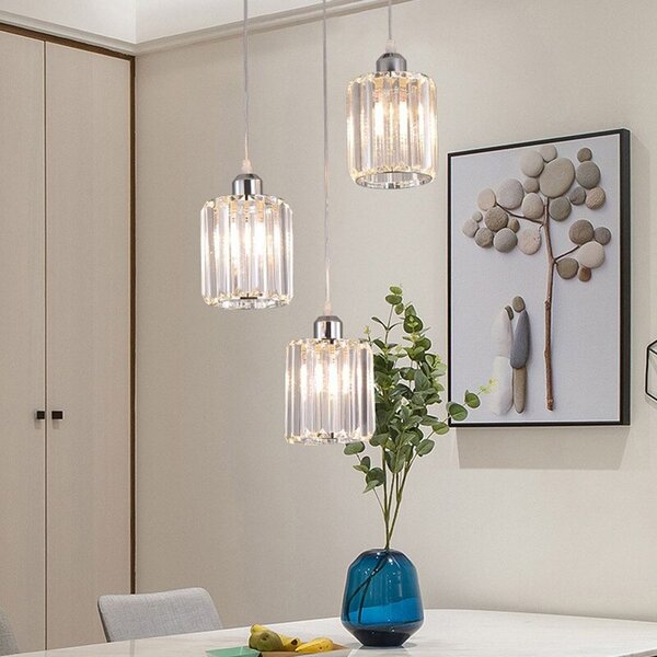 Lampă de tavan cristal argintiu APP510-3CPR