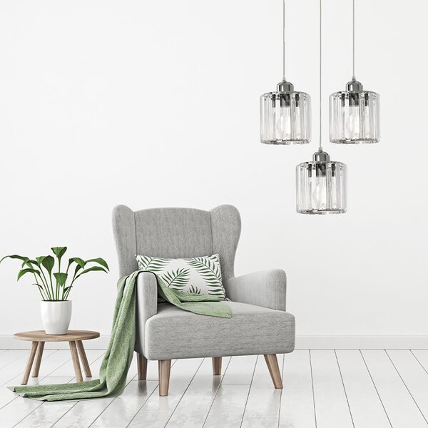 Lampă de tavan cristal argintiu APP510-3CPR