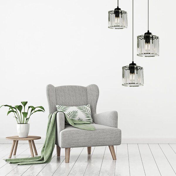 Lampă de tavan din imitatie cristal negru APP513-3CPR