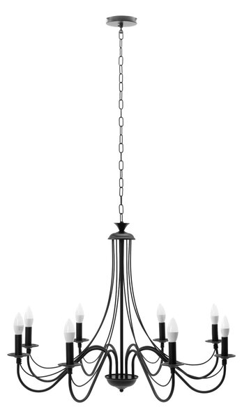 Lampă suspendată de tavan neagra rustica APP648-8CP