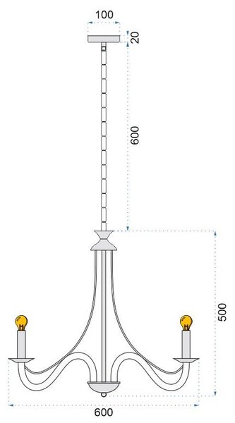 Lampă suspendată de tavan neagra rustica APP648-8CP