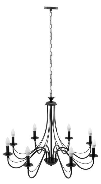 Lampă suspendată de tavan neagra rustica APP648-8CP