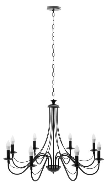 Lampă suspendată de tavan neagra rustica APP648-8CP