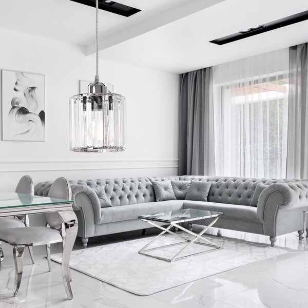 Lampă de tavan cristal argintiu APP508-1CP