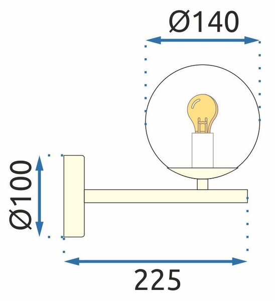 Lampă de perete sticlă Aurie APP684-1W