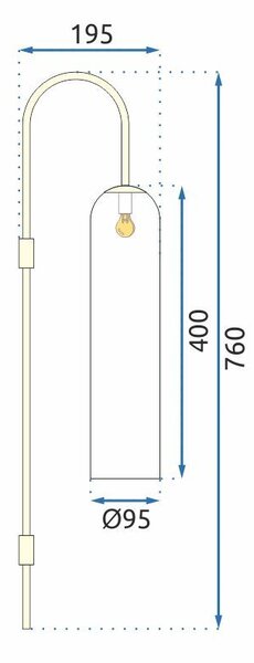 Lampă de perete din sticlă Aurie APP664-1W