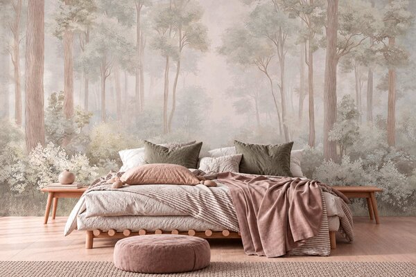 Tapet Potecă prin pădure în pastel, Fototapet Natură, w05889 : Uwalls.ro