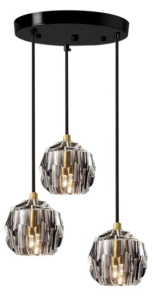 Lampă de tavan din cristal neagra APP588-3CPR
