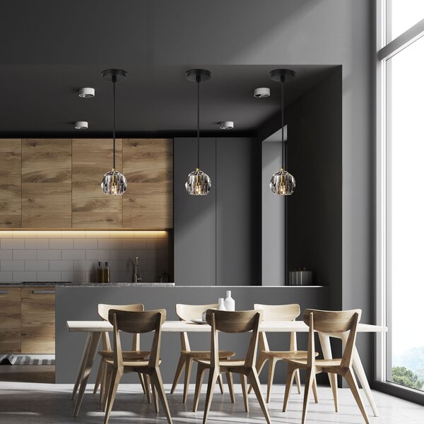 Lampă de tavan din cristal neagra APP586-1CP