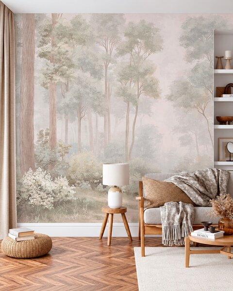 Tapet Potecă prin pădure în pastel, Fototapet Natură, w05889 : Uwalls.ro