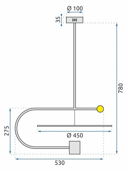 Lampă de tavan cu LED neagra APP589-1CP