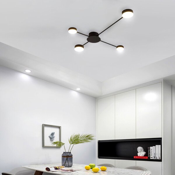 LAMPĂ MODERNĂ DE PLAFON NEGRA LED cu 4 brațe APP519-4C