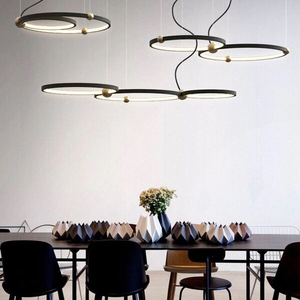 Lampă LED cu inel negru 3 + telecomandă APP752-30-40-50
