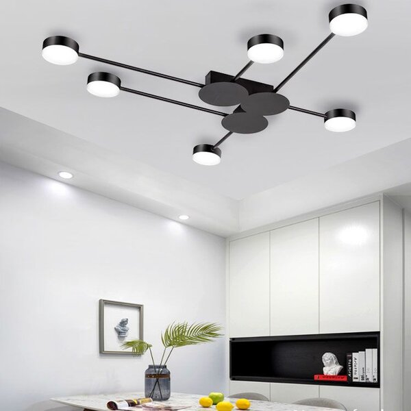 LAMPĂ MODERNĂ DE PLAFON NEGRA LED 6 BRATE APP521-6C