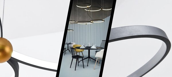 Lampă LED cu inel negru 3 + telecomandă APP752-30-40-50