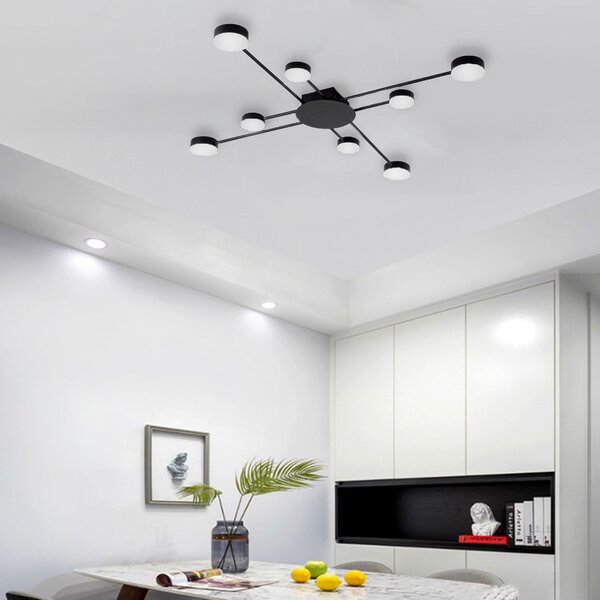 LAMPĂ MODERNĂ DE PLAFON NEGRA 8-BRAT LED APP523-8C