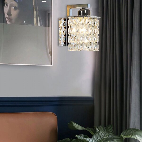 Aplica de perete metal cristal crom APP543-1W