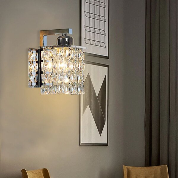 Aplica de perete metal cristal crom APP543-1W