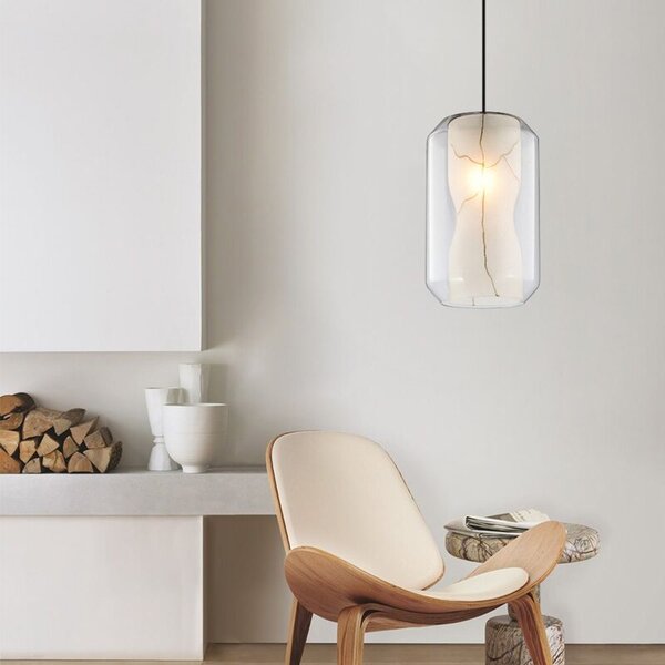 LAMPĂ MODERNĂ AURIE NEAGRA WHITE MARBLE APP909-1CP