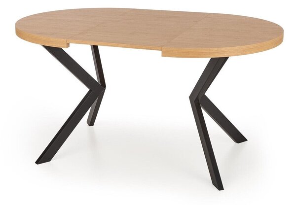 Masă Houston 1495Negru, Stejar auriu, 8cm, ExtensieExtensie, PAL laminat, Metal