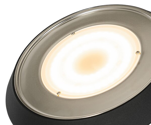 Lampă de podea neagră incluzând LED și dimmer cu lampă de citit - Fez