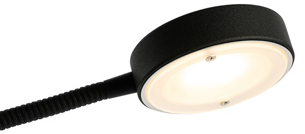 Lampă de podea neagră inclusiv LED și dimmer cu lampă de citit - Kelso