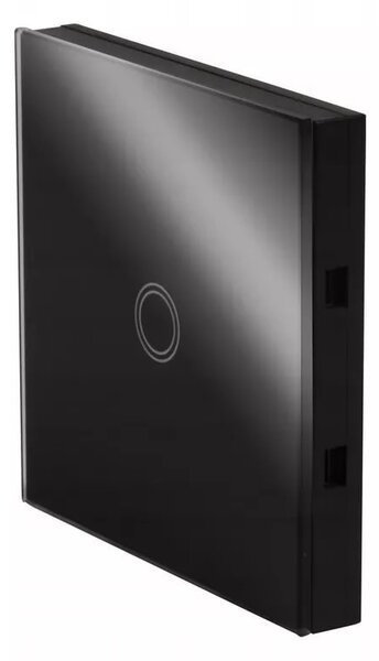 Intrerupator Smart, control touch, panou sticla securizata, lumina de fundal, IP45, negru