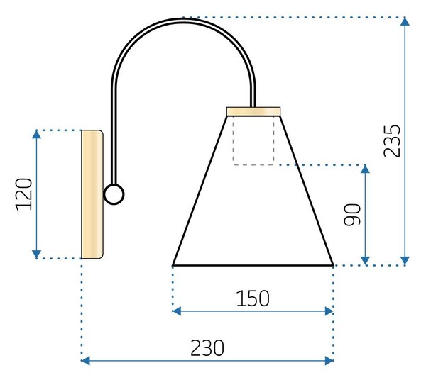 Toolight Instrument, lampă de perete FOREST 1xE27 APP932-1W, negru-maro, OSW-03856