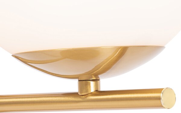 Lampa de masa Art Deco aurie si sticla opal - Flore