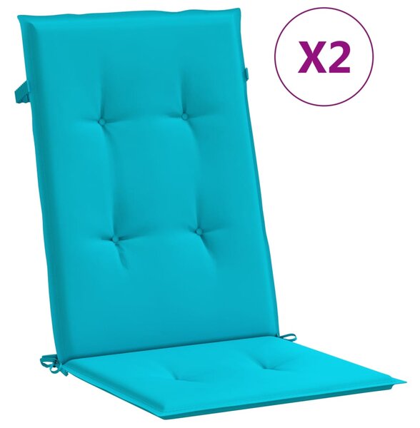 Perne de scaun spătar înalt, 2 buc., turcoaz, textil