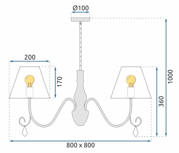 Lampă suspendată Cristal APP991-4CP