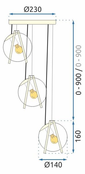 Lampa APP1091-3CP GOLD