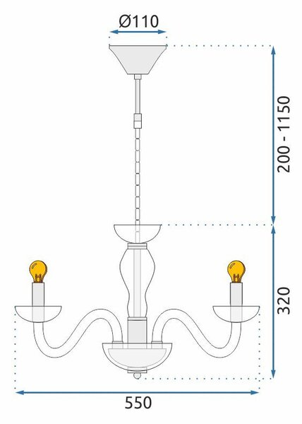 Candelabru suspendat APP1081-6CP