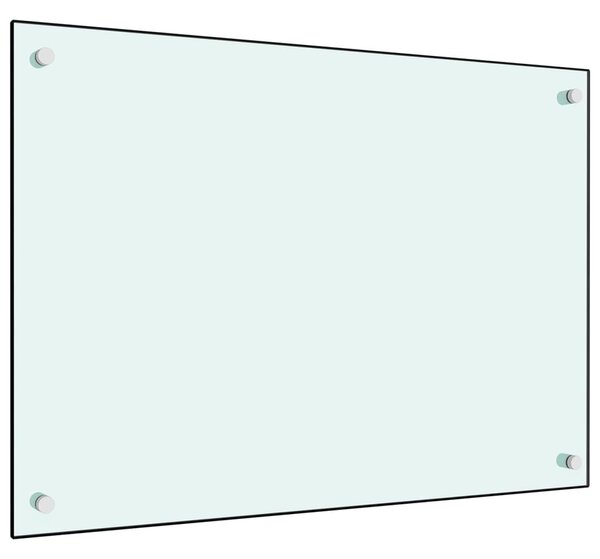 Panou antistropi de bucătărie, alb, 70x50 cm, sticlă securizată