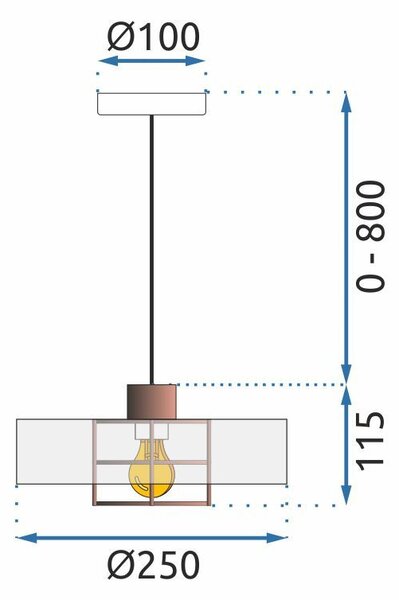 Lampă suspendată APP1246-1CP Black/Rose gold