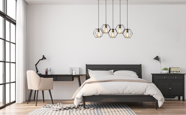 Lampă suspendată APP1133-5CP Black Gold