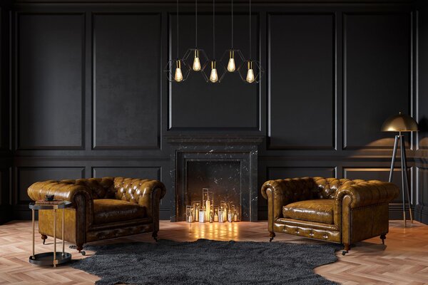 Lampă suspendată APP1133-5CP Black Gold